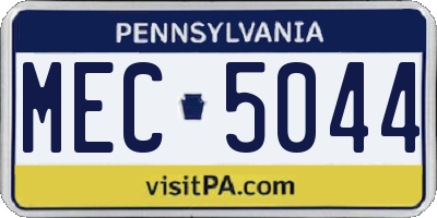 PA license plate MEC5044