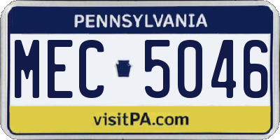 PA license plate MEC5046
