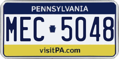 PA license plate MEC5048