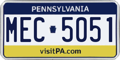 PA license plate MEC5051