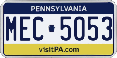 PA license plate MEC5053