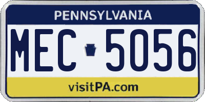 PA license plate MEC5056