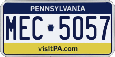PA license plate MEC5057
