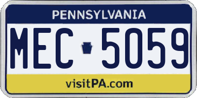 PA license plate MEC5059