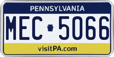 PA license plate MEC5066
