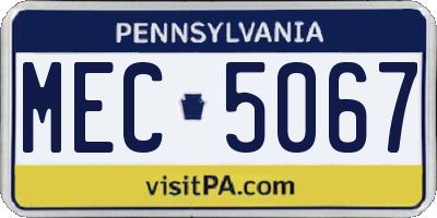 PA license plate MEC5067