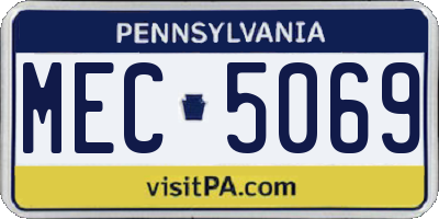 PA license plate MEC5069