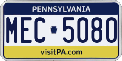 PA license plate MEC5080