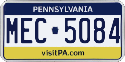 PA license plate MEC5084