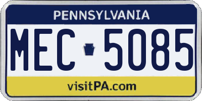 PA license plate MEC5085