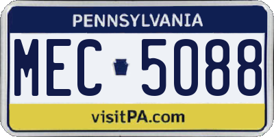 PA license plate MEC5088