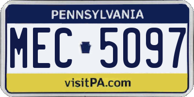 PA license plate MEC5097