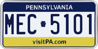 PA license plate MEC5101