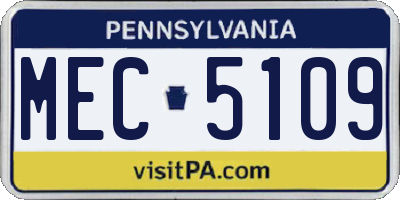 PA license plate MEC5109