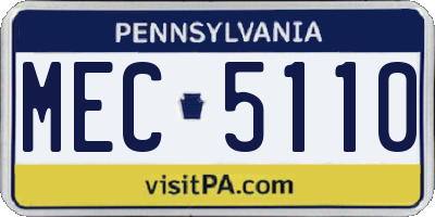 PA license plate MEC5110