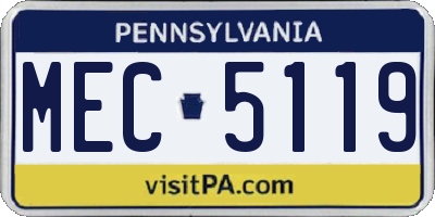 PA license plate MEC5119