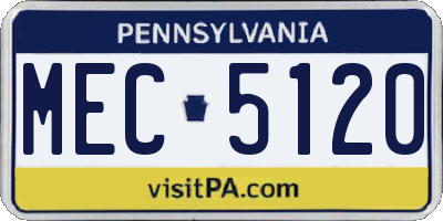 PA license plate MEC5120