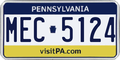 PA license plate MEC5124