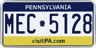 PA license plate MEC5128