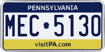 PA license plate MEC5130