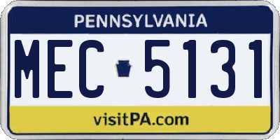 PA license plate MEC5131