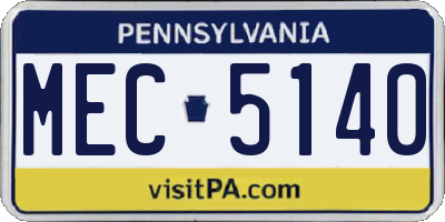 PA license plate MEC5140