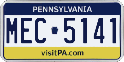 PA license plate MEC5141