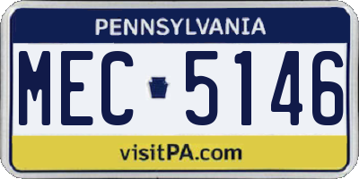PA license plate MEC5146