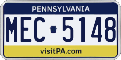 PA license plate MEC5148
