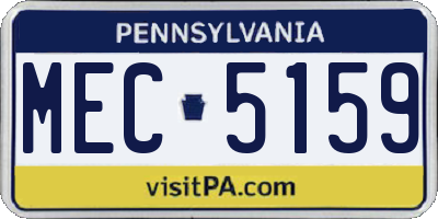 PA license plate MEC5159