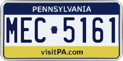 PA license plate MEC5161