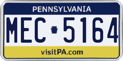PA license plate MEC5164