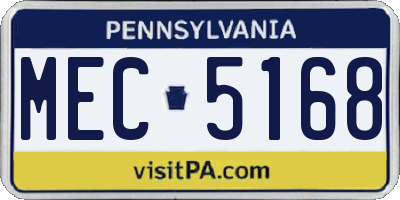 PA license plate MEC5168