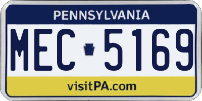 PA license plate MEC5169