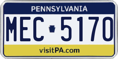 PA license plate MEC5170
