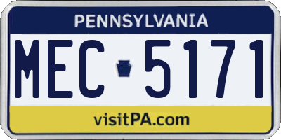 PA license plate MEC5171