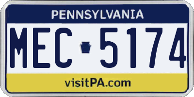PA license plate MEC5174