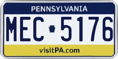 PA license plate MEC5176
