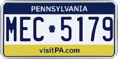 PA license plate MEC5179