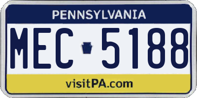 PA license plate MEC5188