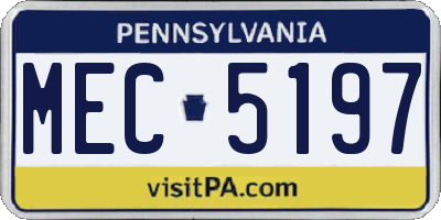 PA license plate MEC5197