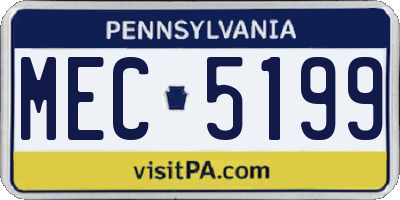 PA license plate MEC5199