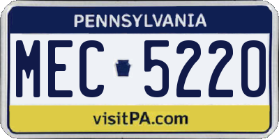 PA license plate MEC5220