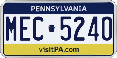 PA license plate MEC5240