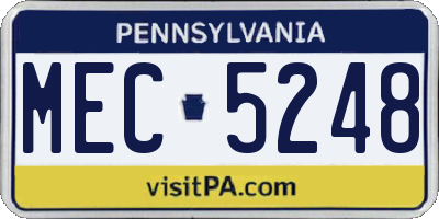 PA license plate MEC5248