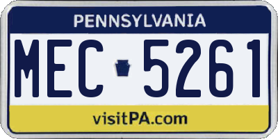 PA license plate MEC5261