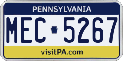 PA license plate MEC5267