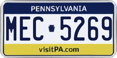 PA license plate MEC5269