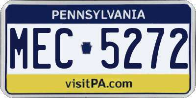PA license plate MEC5272