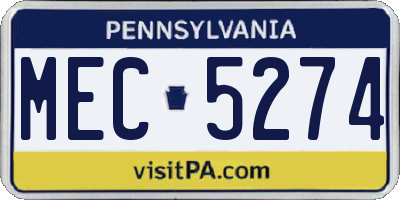 PA license plate MEC5274